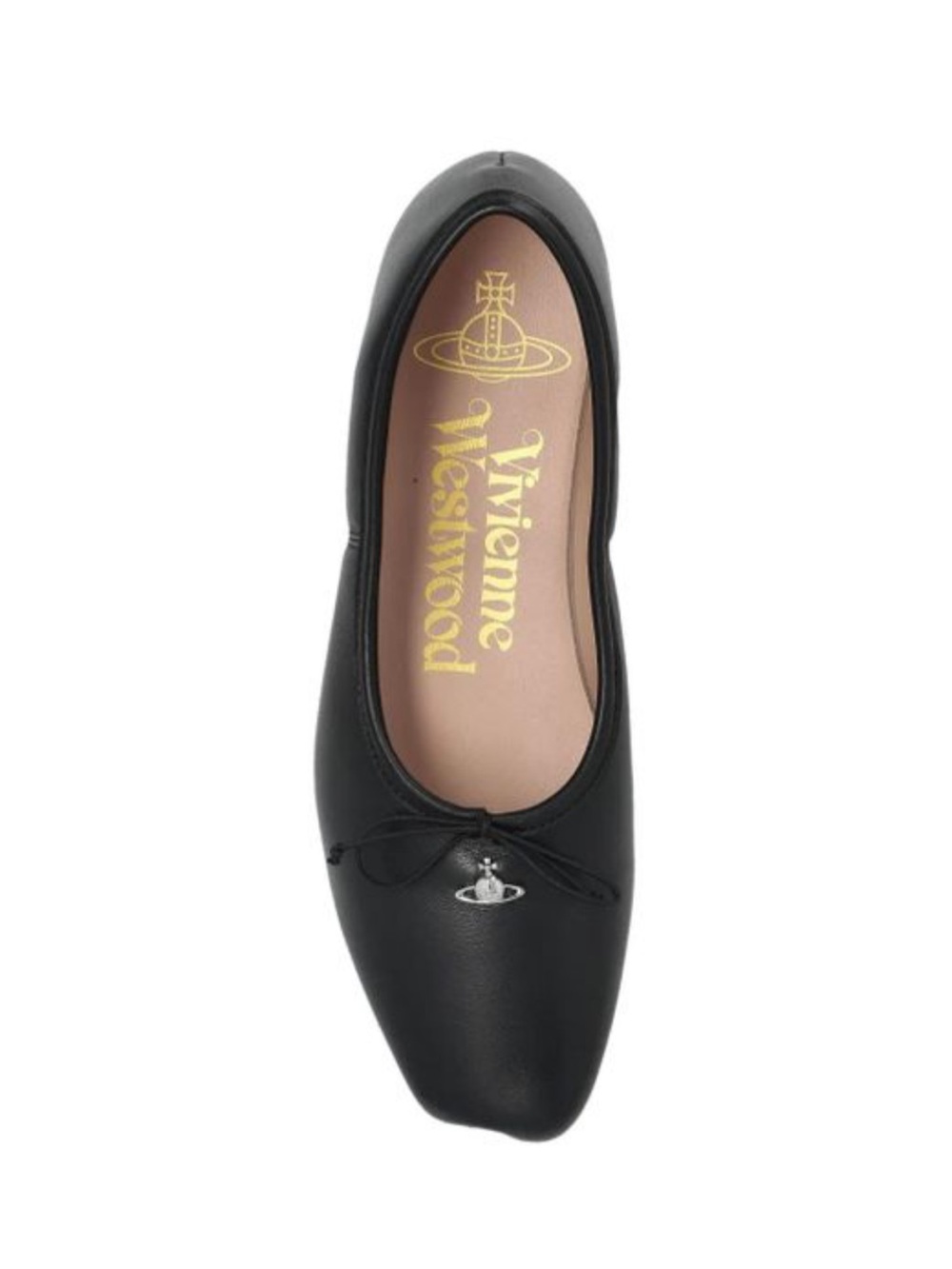 Vivienne Westwood Brigitte Black Leather Ballet Flat